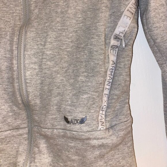 ARMANI Exchange Logo Jacket with Pockets Light Gray Size M - Picture 3 of 7